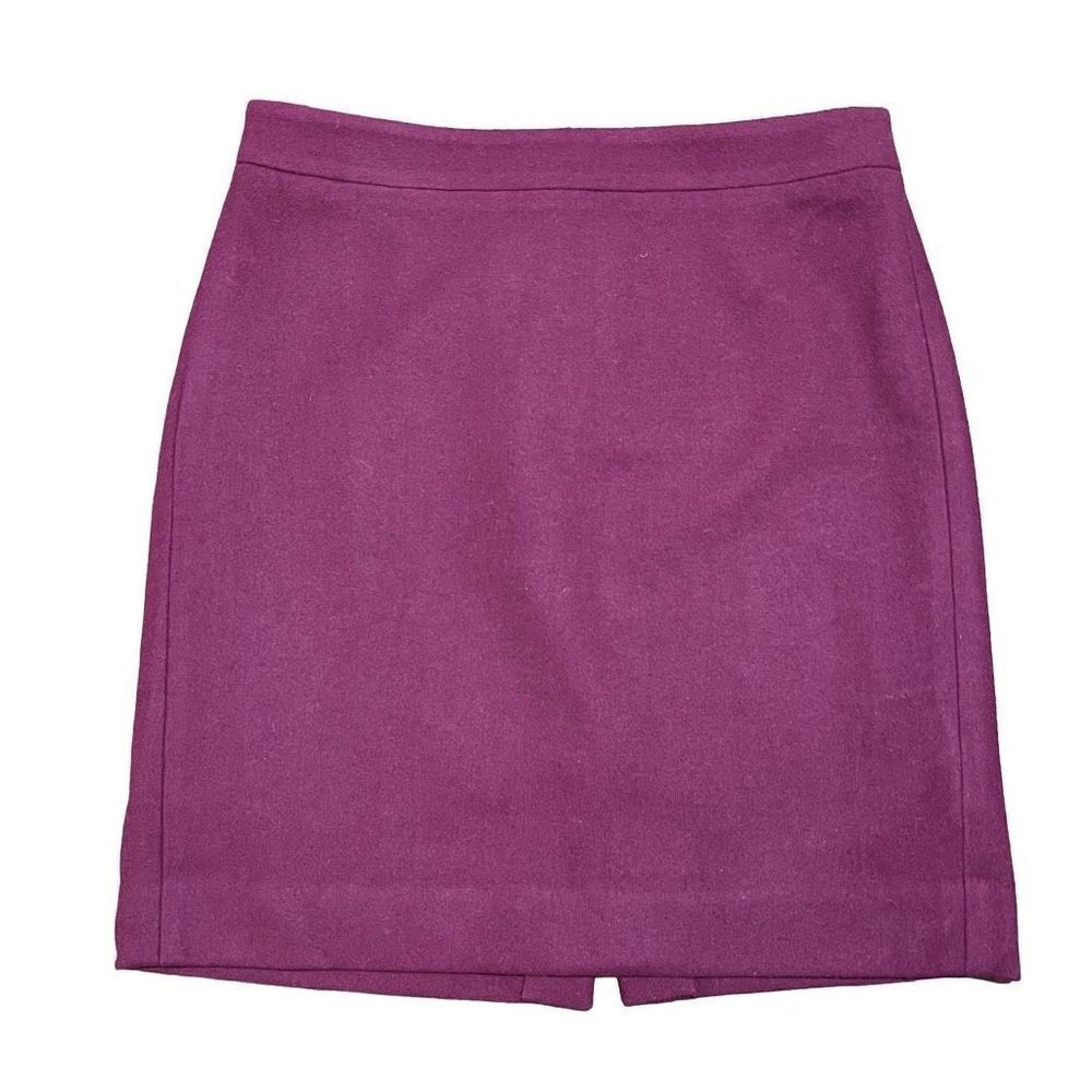 J. Crew Wool Burgundy Pencil Skirt